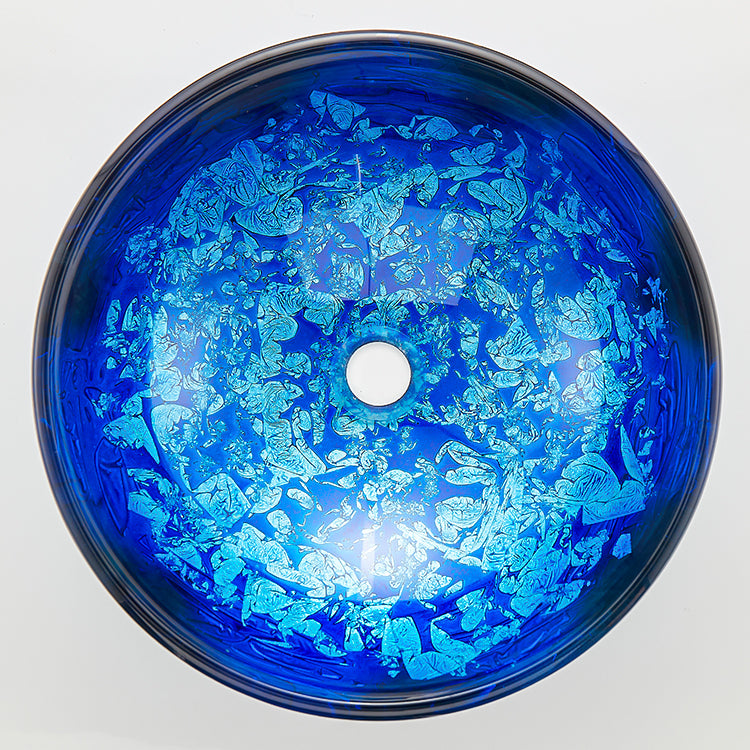 washbasin sink wash hand basin bathroom round blue vessel glass sanitary ware CUPC Certification-Fanwin